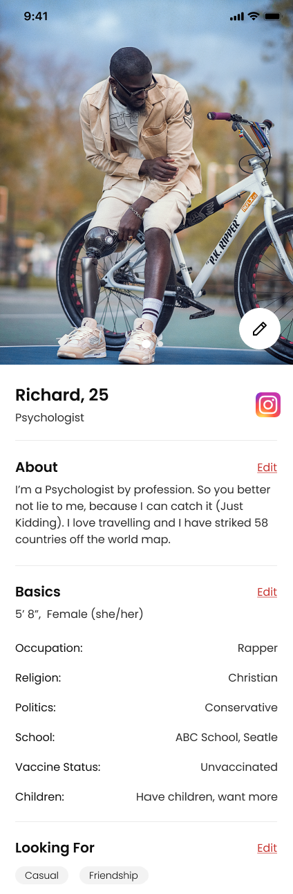 Dateability screenshot